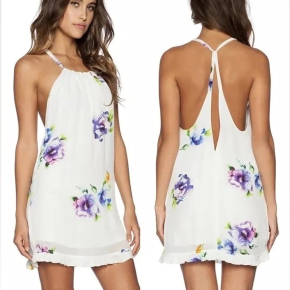 REVOLVE Dresses & Skirts - REVOLVE Winston White Pica Mini Dress With Ruffle Hem in Multi Sz M